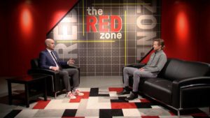 Alex Campbell and Brad Spencer on the The Red Zone set