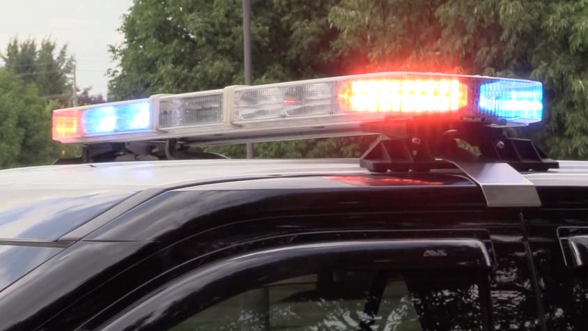police lights on top of police car