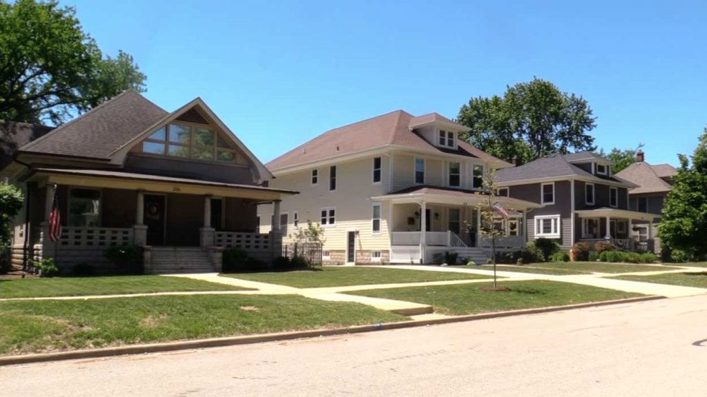 file shot of row of houses in Naperville for property taxes story