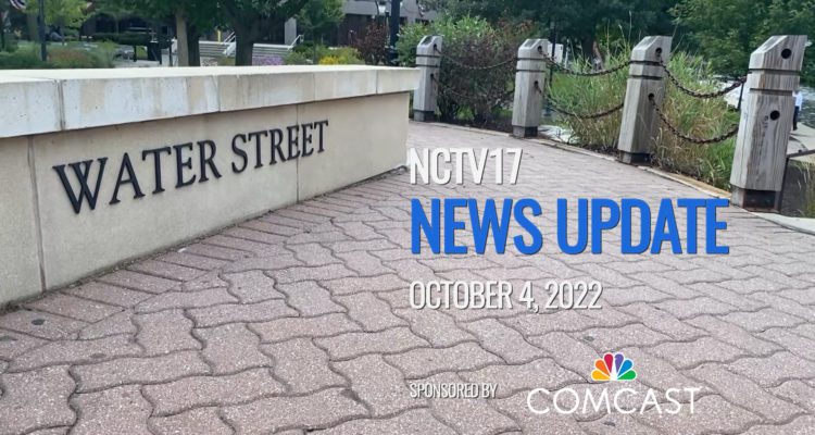 News Update slate for October 4, 2022 featuring Water Street sign