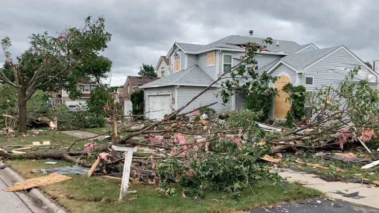 House and Tree damage from June 2021 Naperville tornado