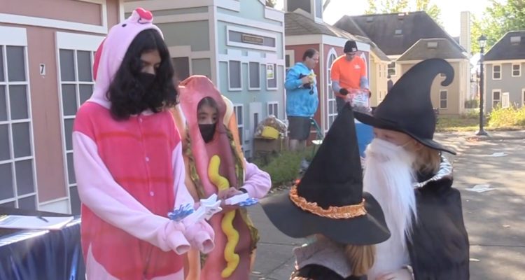 Trick-or-Treating going on at Naperville Safety Town
