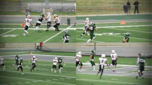 A four-box of photos of big runs by the Cardinals against Illinois Wesleyan
