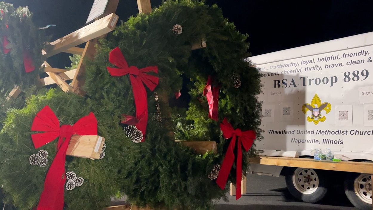 Two Naperville Troops Selling Christmas Trees