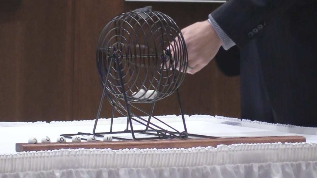 Ballot drawing at the Naperville Municipal Center.
