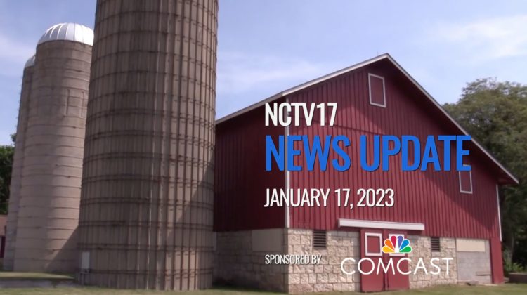 NCTV17 news slate for January 17, 2023 with Greene Barn in background.- Little Friends expands, Lunar New Year, Oak Cottage featured in story