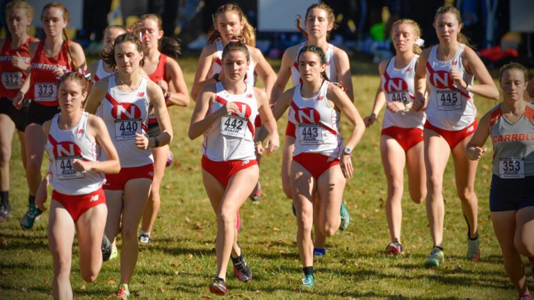 North Central women's cross country runners at the CCIW championship