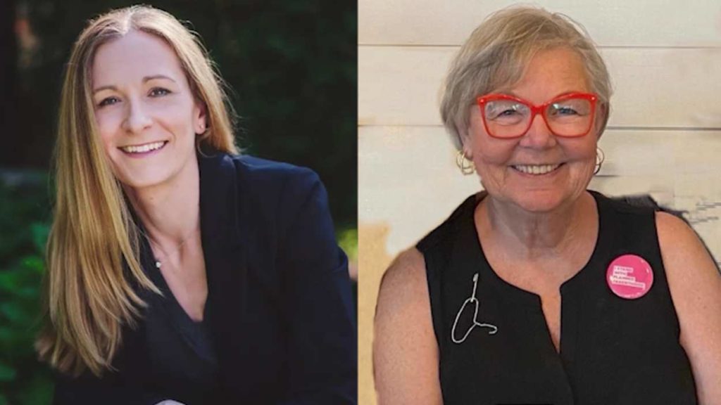 DuPagePads President and CEO April Redzic (left) and Naperville nurse Cindy Mundell (right)