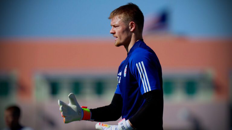 Chris Brady during a preseason training session with Chicago Fire FC