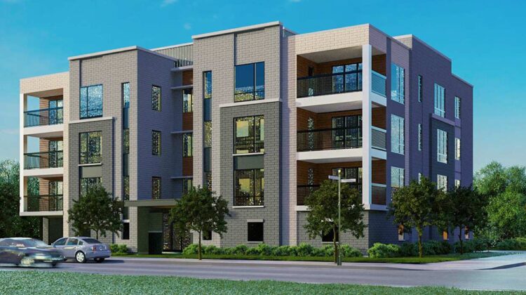 Rendering of new downtown Naperville condo development, the Riverwalk Place