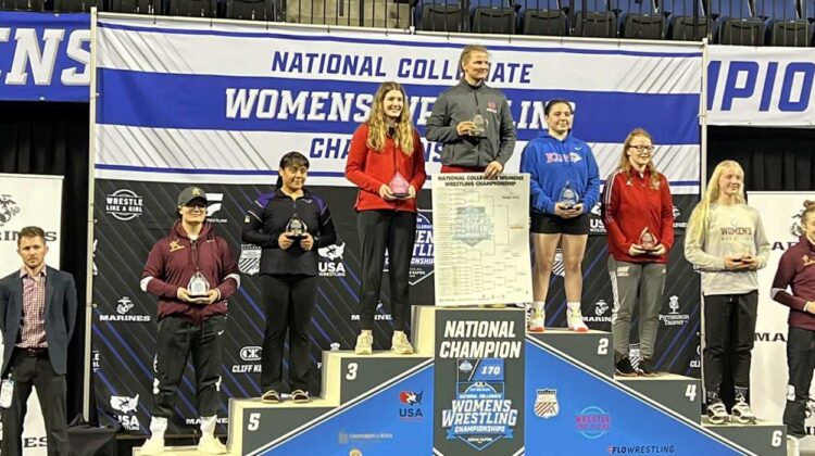 Yelena Makoyed on top of 170 pound National Championship podium