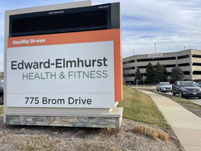 Naperville's Edward-Elmhurst Health & Fitness Center sign.