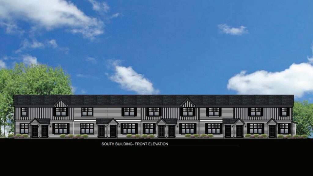 Architect rendering of new townhome development proposal