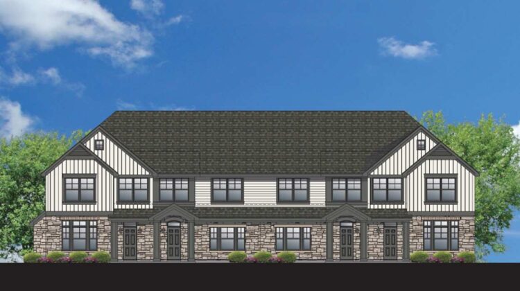 Architectural rendering of townhome proposal for Bauer & Mill Townhomes
