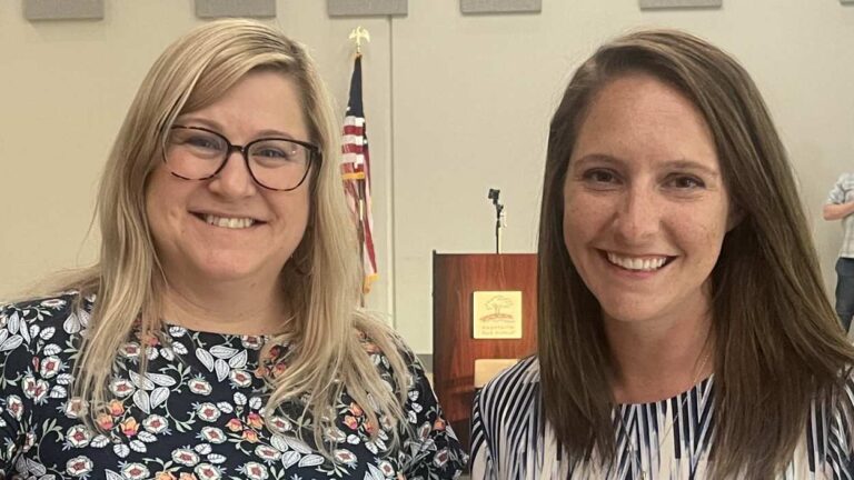 Image of Leslie Ruffing and Mary Gibson. Naperville Park Board elects officers for 2023-2024.