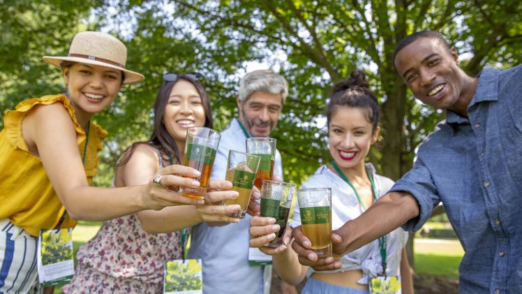 Group of people toasting
