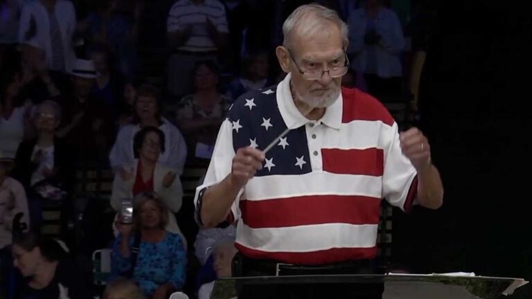 Ron Keller directing the Naperville Municipal Band.