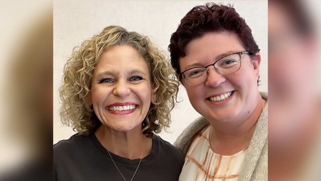 Photo of Christine Lafave Grace and her friend Rachel Helfrich Tobin