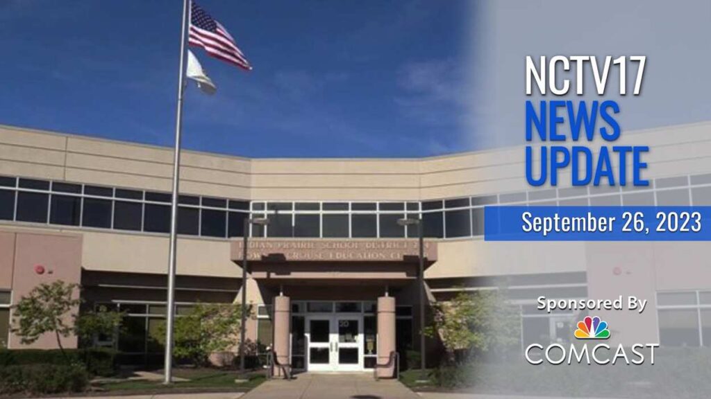 News Update text 09/26/23. In today's news: IPSD204 on Forbes list; House fire overnight on Emporia Court; 2023 Naperville Ornament released.
