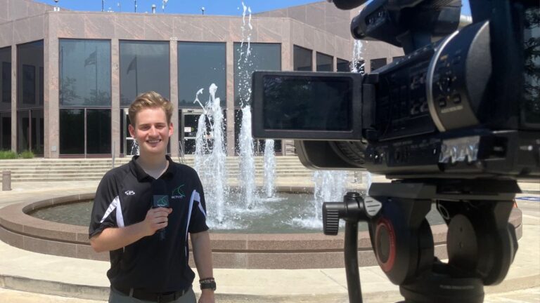 Will Payne reporting outside Naperville City Hall