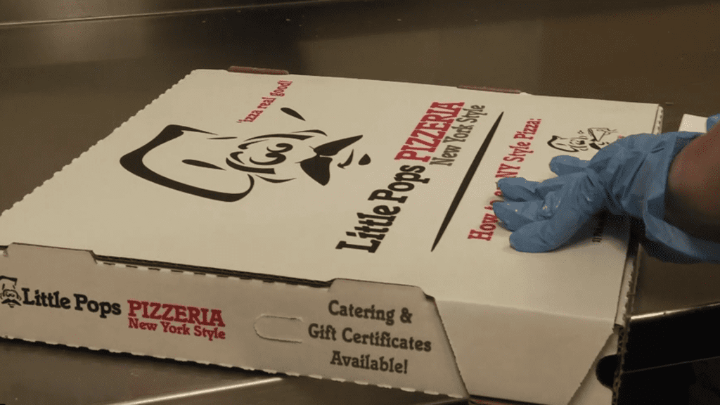 Little Pops NY Pizzeria pizza box