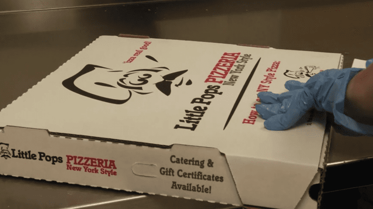 Little Pops NY Pizzeria pizza box