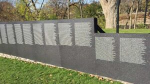 Replica of the Vietnam Wall of Remembrance displayed in 2015 at Rotary Hill, photo courtesy Naperville Park District