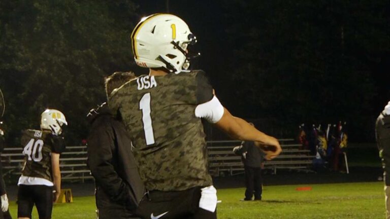 Neuqua Valley's Ryan Mohler warming up before the DeKalb game.