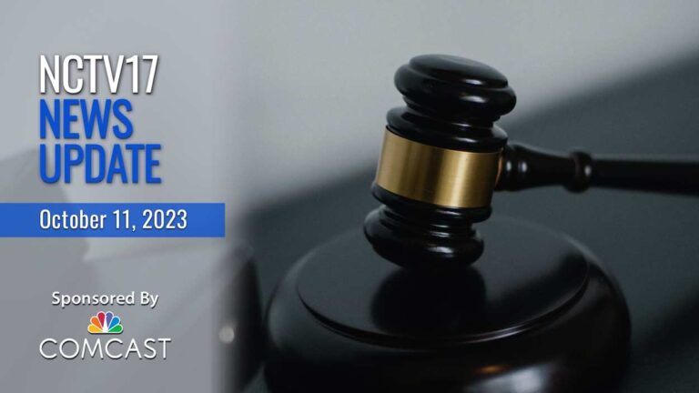 NCTV17 News Update slate for Oct. 11, 2023 with gavel in background