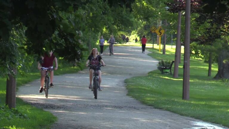 Bike riders, walkers on a DuPage County trail