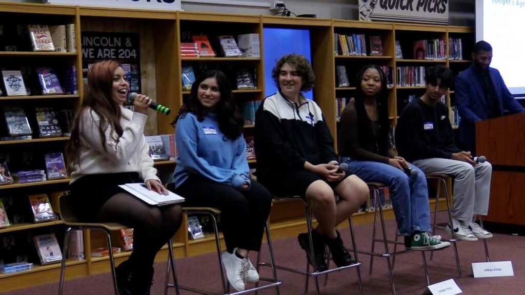 The student panelists at the Embrace Naperville event.