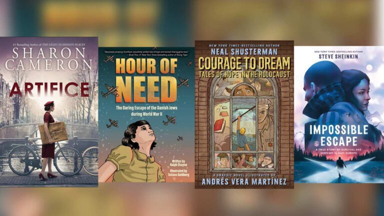 Book covers of four stories about the Holocaust which are featured in Naperville READS event