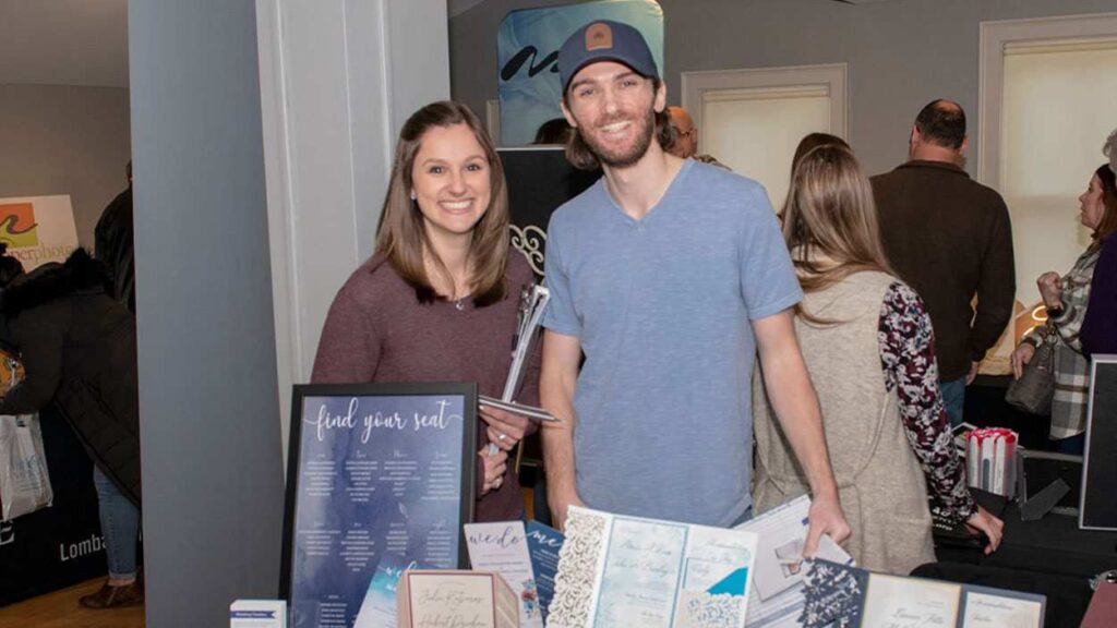 Couple at Naper Settlement's Wedding Showcase