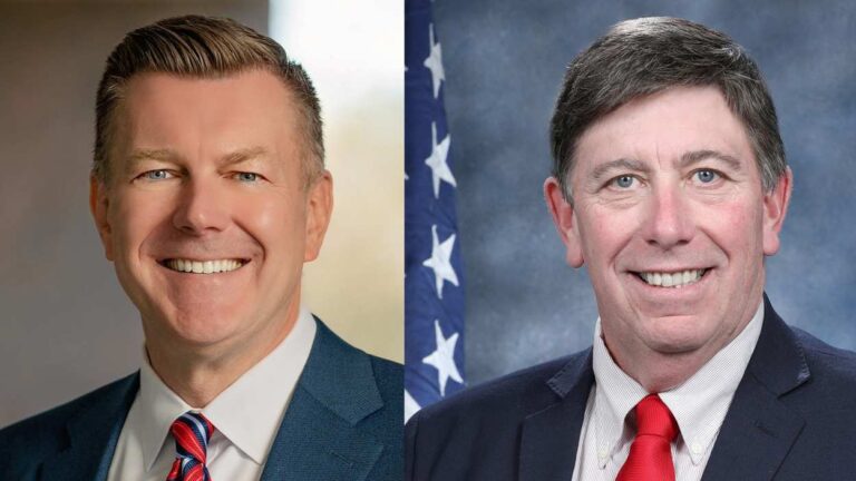 Headshots of Mayor Scott Wehrli and Mayor Scott Steve, who are taking on mayoral challenge
