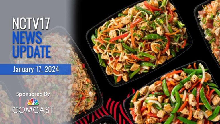 Featured image for NCTV!7 News Update slate for Jan. 17, 2024 with BDs Mongolian Grill food images in background