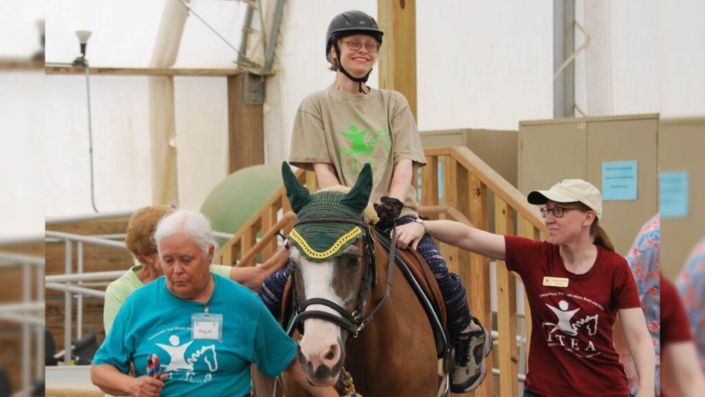 FTEA participant rides a horse