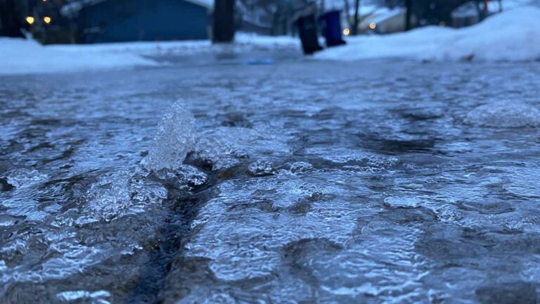 icy sidewalk in Naperville