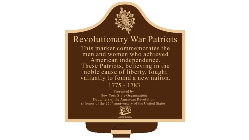 Concept image of NSDAR America250 plaque.