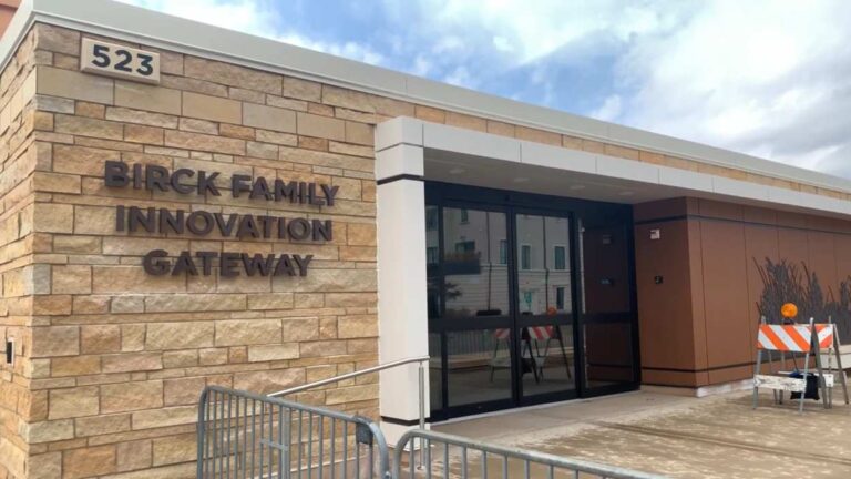 Exterior image of Birck Family Innovation Gateway welcome center at Naper Settlement