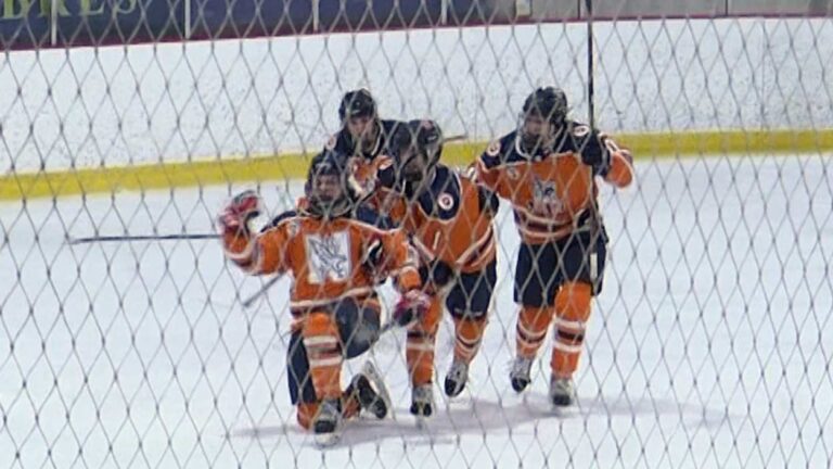Naperville Hockey Club scores and celebrates in the final moments of the Round of 16 game against the DuPage Stars.