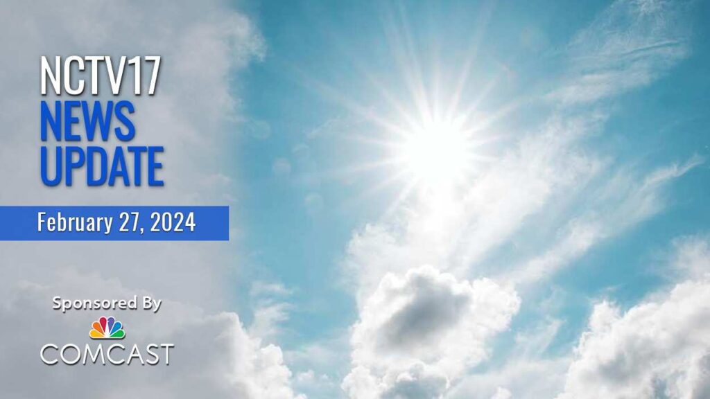 News Update text 2/27/24 with a picture of the sun for record high temperatures.