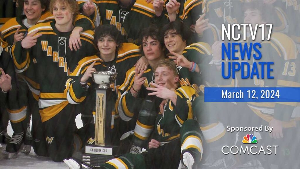 Warriors Hockey Club celebrates winning the Carillon Cup Championship. News update text for 03/12/24.