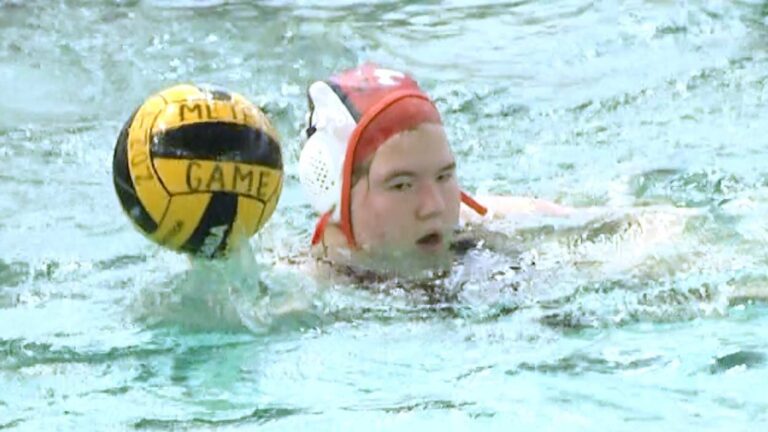 Naperville North girls water polo goalie Rugie Stackevicious