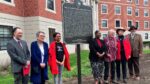 Group of speakers at Tuesday's unveiling of the new Potawatomi and Fort Payne historical marker