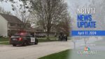 NCTV17 News Update slate for April 17, 2024 with police cars on street outside of home where shooting took place in background