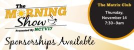 Sponsorships now available for NCTV17s The Morning Show