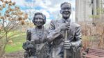 Statue of "Mr. and Mrs. Naperville" who are Margaret and Harold Moser.
