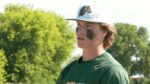 Owen Roberts gets ready for Waubonsie Valley baseball before the IHSA Sectional Semifinal.