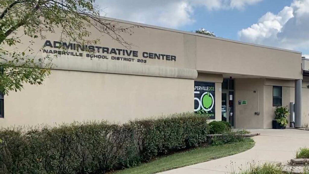 Exterior of Naperville School District 203 administration building