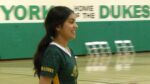 Waubonsie's Tisha Dubey smiles to get her medal at the IHSA Badminton Sectional at York.